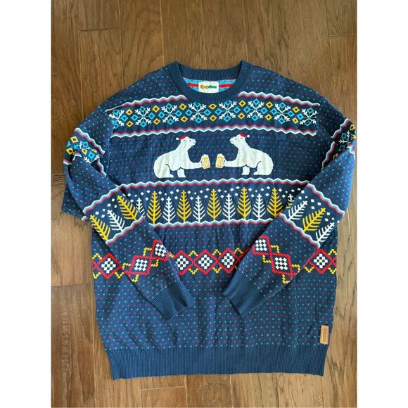 NEW Tipsy Elves Polar Bear Party Beer Cheers Ugly Christmas Sweater 4XL - Picture 1 of 5